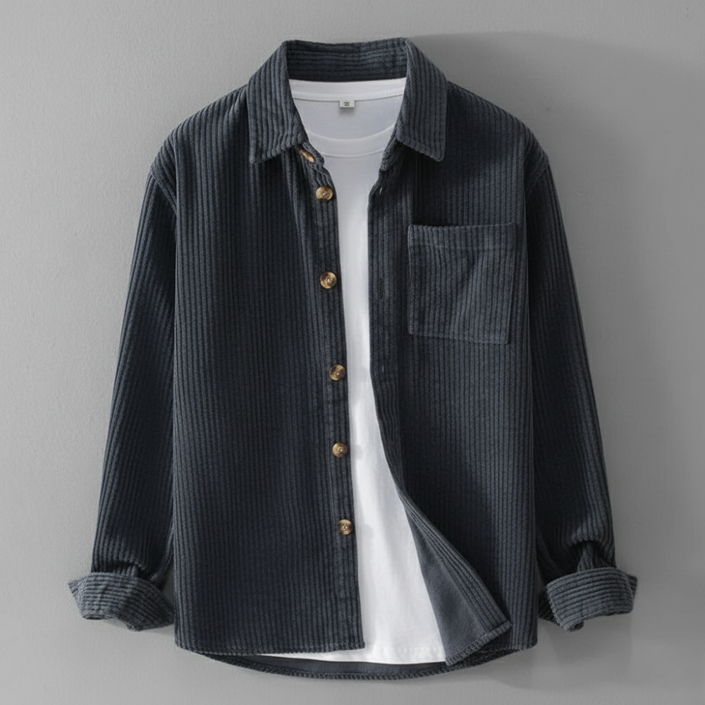 RIVAN | Ribvelour Skjorte