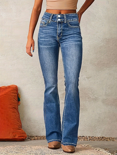 LISA | HØJTALJEDE DAME FLARED JEANS TIL FORÅRET